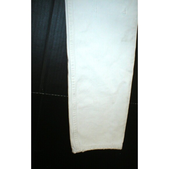 New NWT Womens 28 Designer Helmut Lang Italy Jeans White Skinny Destroyed Ripped - Picture 5 of 12